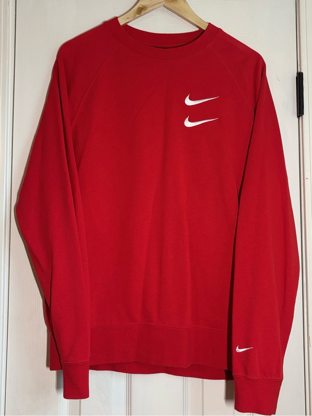 Nike Sportswear Men’s Red Double Swoosh Goddess of Victory Crewneck Sweatshirt